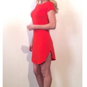 T-shirt dress - TShirt - tunic - red orange